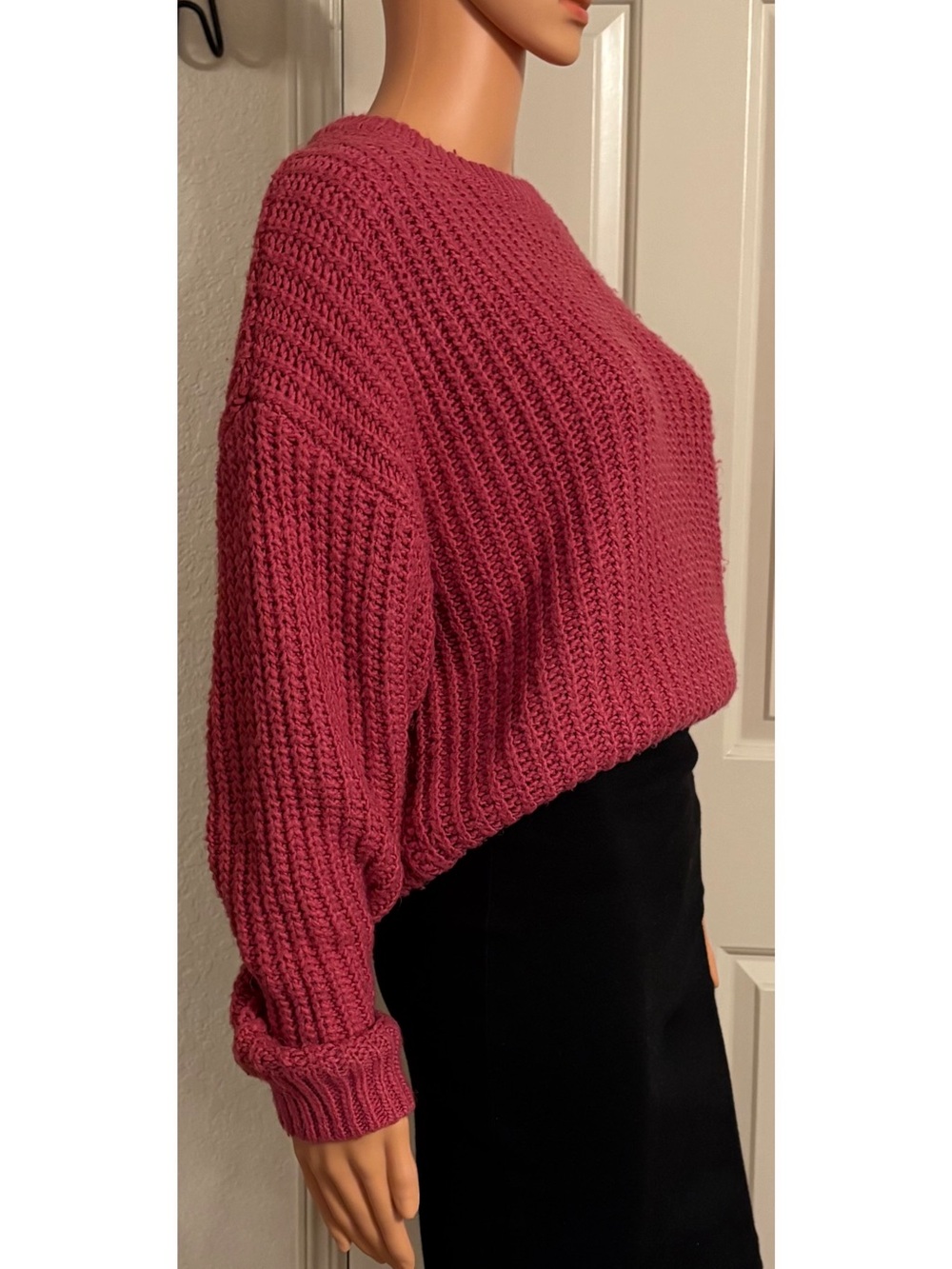 BDG Raspberry Crewneck Knit Sweater - Picture 2 of 5
